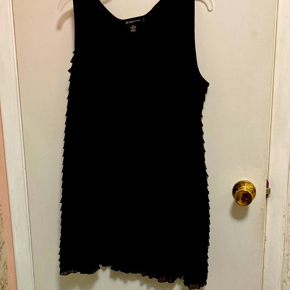 Frilly black tank dress
